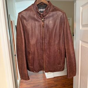Schott NYC 654 COWHIDE CASUAL RACER LEATHER JACKET